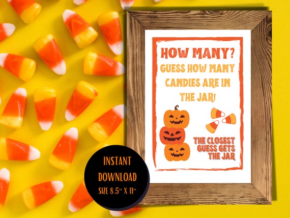 GUESS HOW MANY Candy Corns Game Printable Halloween Games - Etsy