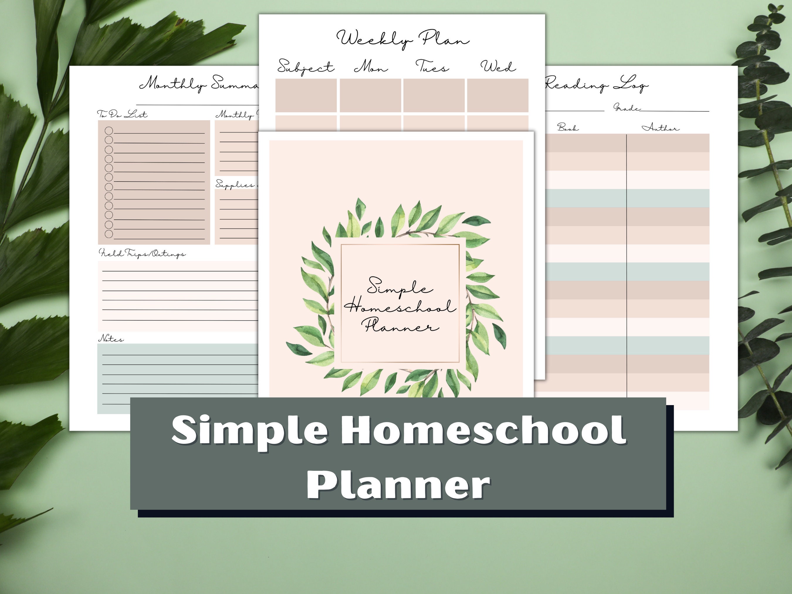 HOMESCHOOL PLANNER PRINTABLE Undated Homeschool Planner - Etsy