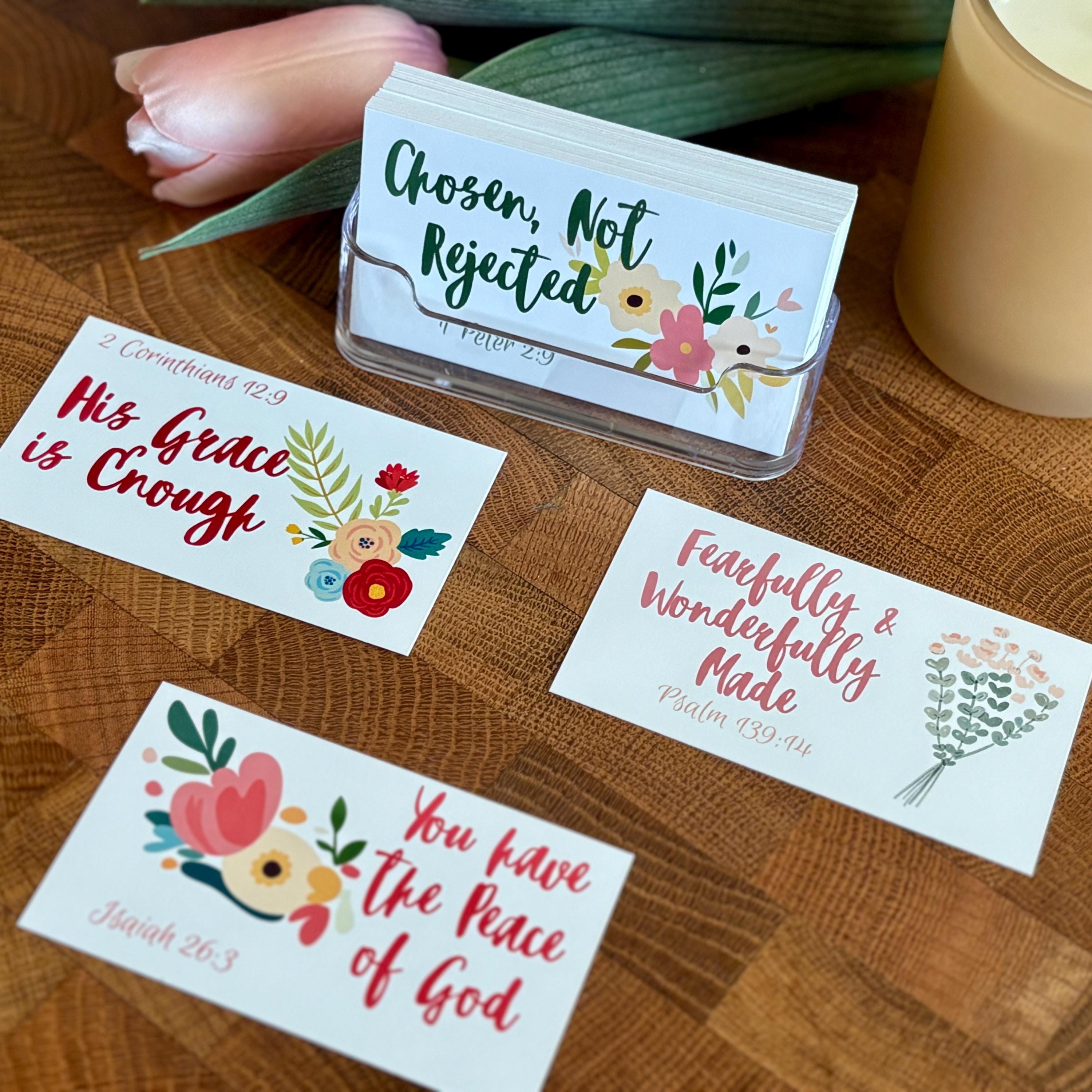 40 Bible Verse Affirmation Cards, Christian Encouragement Scripture Set ...