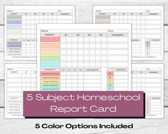 Homeschool Report Card Printable Report Card Editable Homeschool Homeschool Report Card Printable Report Card Editable Homeschool