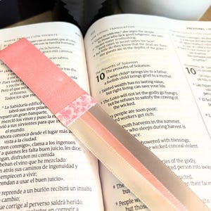 BIBLE BOOKMARK RIBBON, Christian Bookmark, Scripture Gift, Prayer Journal Accessory, Bible Study Tool, Bible Page Marker, Ribbon Bookmark
