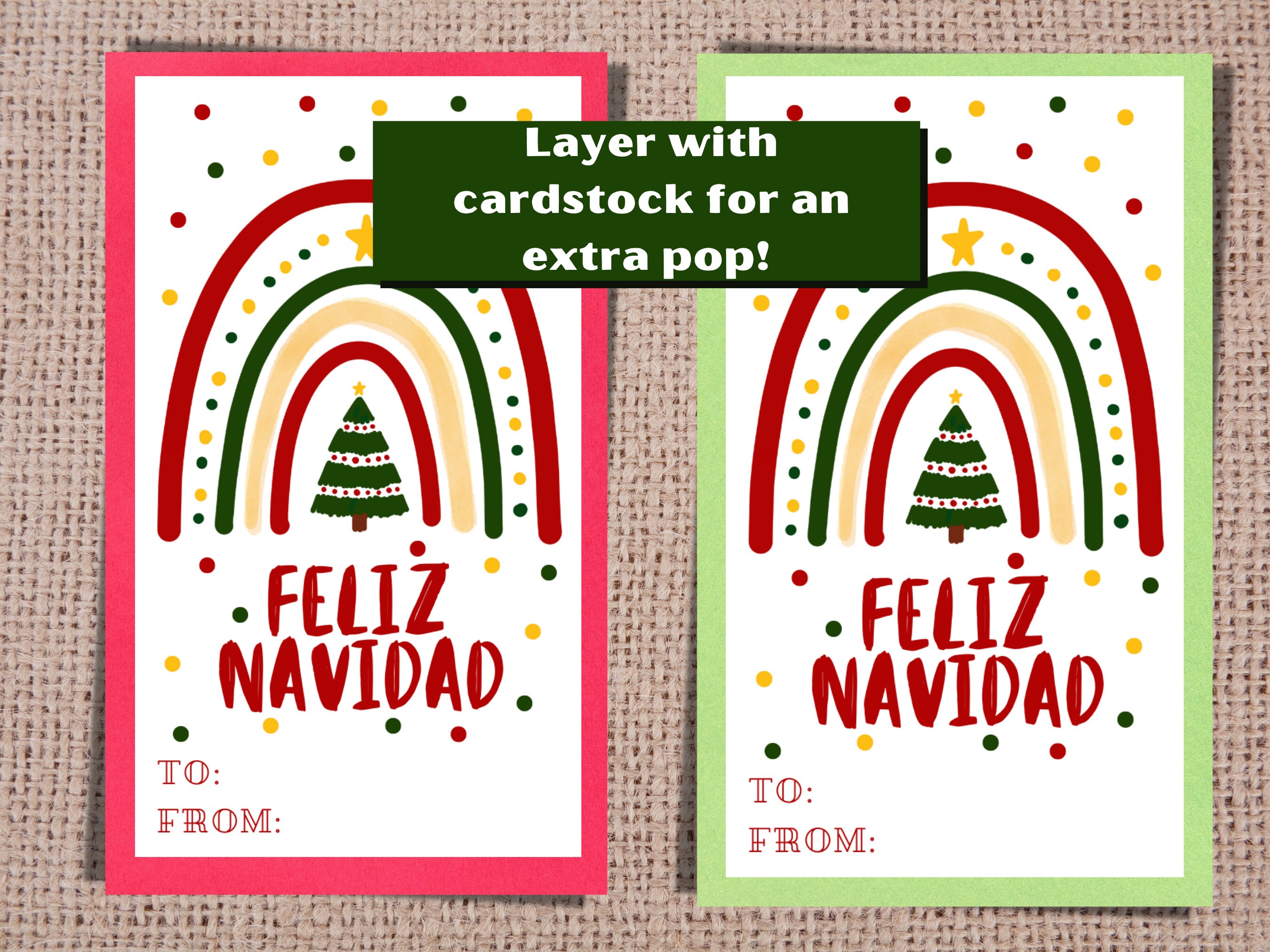 Feliz Navidad Gift Tags, Printable Christmas Labels (PDF) - Etsy