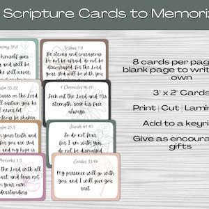 40 PRINTABLE SCRIPTURE CARDS, Scripture Memorization Cards, Bible ...