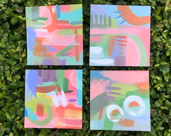 Coral Abstraction - Set of Four Giclée Prints