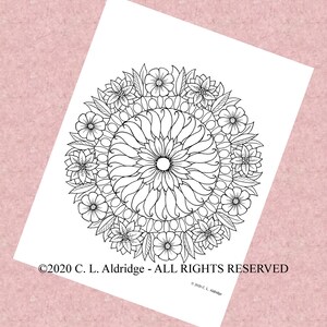 NEW! Flower Fancy Mandala ~ Art Coloring Page, Hand drawn Original Unique  Floral Art, Adult Coloring, Printable - Instant Download PDF