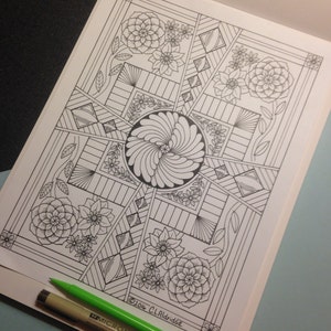 Divinity Flower Garden - Botaniska blommor prydnadsväxter, målarbild - Vuxen målarbild, målarbild, illustration - PDF direktnedladdning