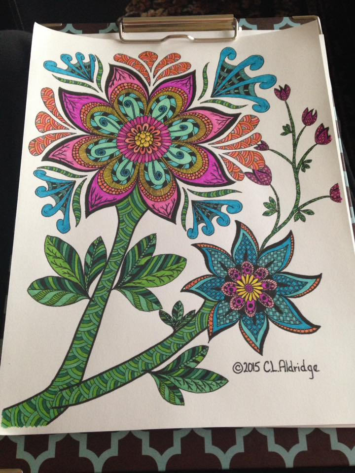 Branch of the Wildflower Tree #1, Fantasy Flowers, Hand Drawn ...