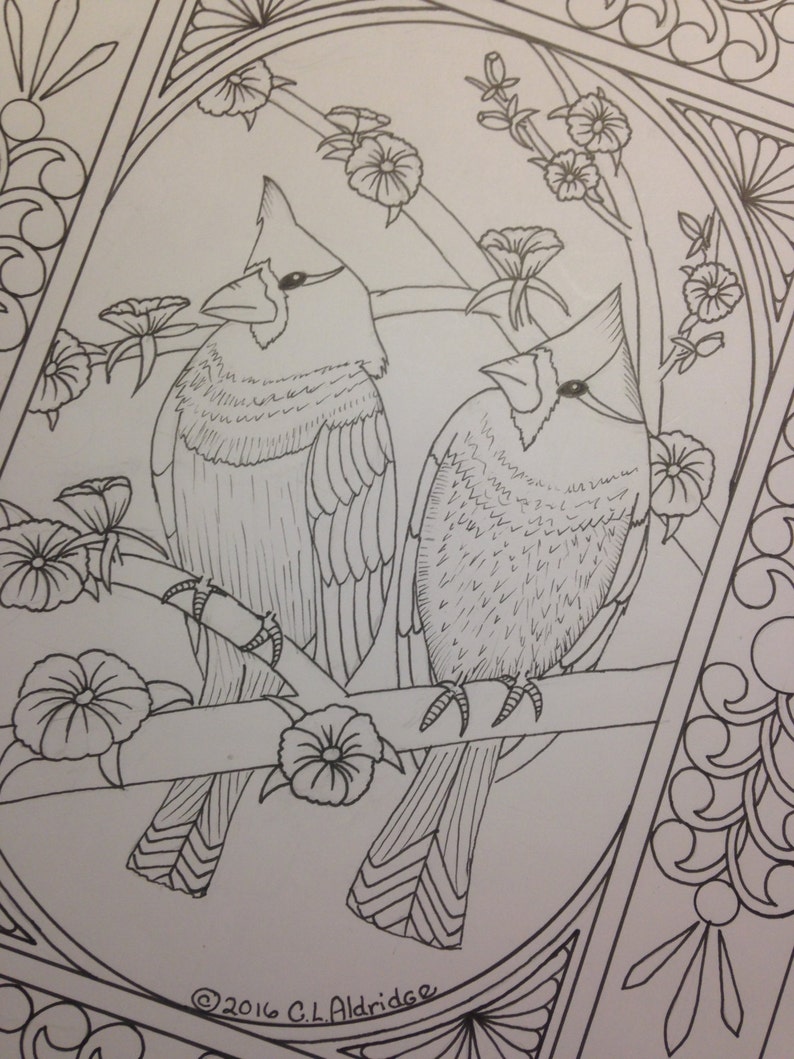 The Songbird Series Coloring Pages Painted Bunting | Etsy