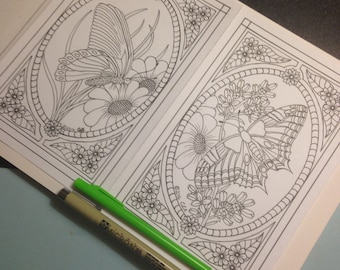 The Butterfly Portrait Pair #1 - Coloring Page
