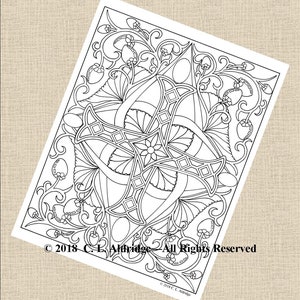 Fabulous Flowers 20 - Fantasy Berries and Vines, Coloring Page, Original Art, Adult Coloring, Flowers, Printable - Instant Download PDF