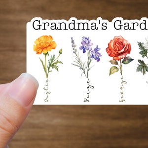 Mother's Day Gift For Grandma, Personalized Gift For Grandma, Family Birth Flower Sticker, Grandma's Garden Sticker, Mother's Day Gift