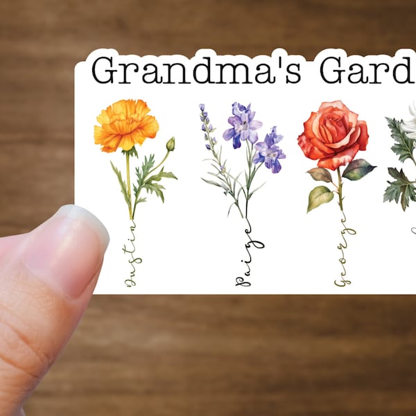 Mother's Day Gift For Grandma, Personalized Gift For Grandma, Family Birth Flower Sticker, Grandma's Garden Sticker, Mother's Day Gift