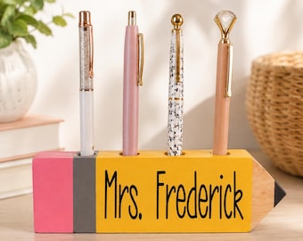 Personalized Pencil Pen Holder, Teacher Gift, Personalized Teacher Pencil, Christmas Teacher Gift, Teacher Appreciation, Teacher Gifts