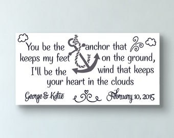 You Be The Anchor, Personalized Anniversary Gift, Nautical Gift, Anchor Wood Sign, Nautical Anniversary Gift, Nautical Wedding Sign, Wedding