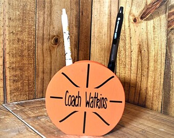 Basketball Pencil Holder, Basketball Gifts, Personalized Basketball Gifts, Basketball Coach Gift, Basketball Player Gift, Sports Gifts