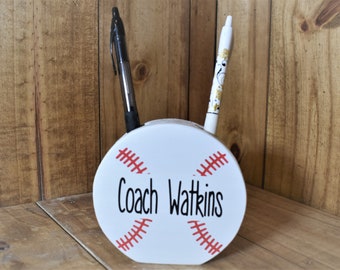 Baseball Pencil Holder, Baseball Gifts, Personalized Baseball Gifts, Baseball Coach Gift, Coach Gift Baseball Player Gifts, Gift for Athlete