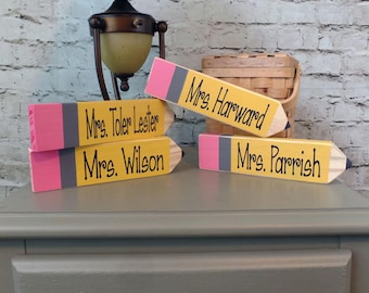 Teacher Pencil, Teacher Gift, Teacher Gifts, Teacher Appreciation Gift, Personalized Teacher Pencil, Teacher Name Plate, Personalized
