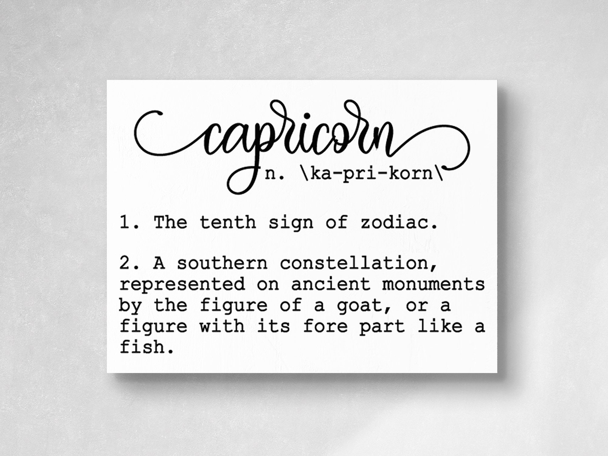 Capricorn Definition, Definition Sign, Zodiac Sign, January Birthday,  Capricorn Birthday, Capricorn Decoration, Zodiac Sign, Zodiac Gifts - Etsy
