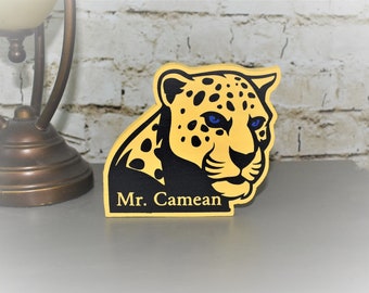 Jaguar School Mascot Personalized Name Plate, School Mascot Gift, Principal Gift, Personalized School Mascot Gift, Office Gift, School Gift