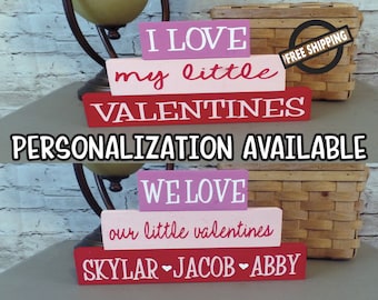 My Little Valentine, Wood Blocks, Valentines Blocks, Personalized Valentine Gift, Love Decor, Love Blocks, Valentine, Valentines Day Decor