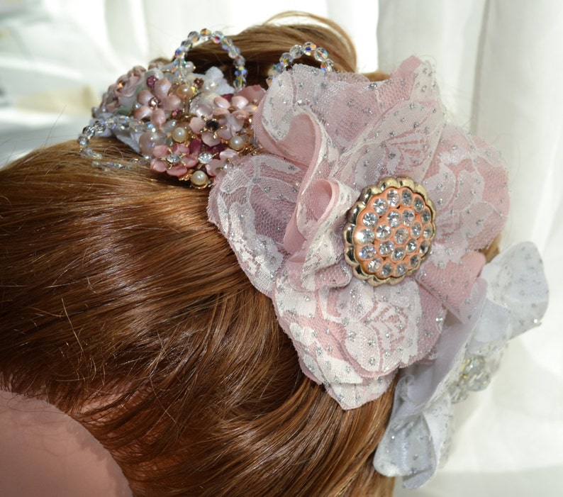Custom Bridal Headband, Wedding Headpiece, Handmade Flowers, Vintage