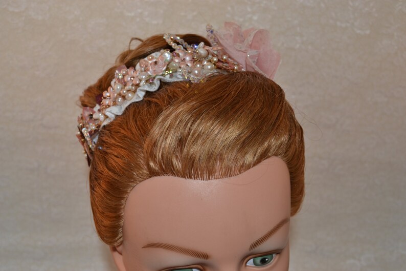 Custom Bridal Headband, Wedding Headpiece, Handmade Flowers, Vintage