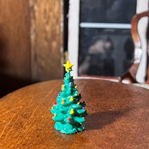 Miniature Vintage Christmas Tree decor for dollhouse, 1:12 scale, Very small!