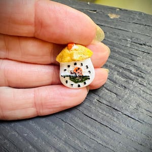 Miniature Merry Mushroom Clock for dollhouse, 1/12 scale, vintage, MCM, hand painted