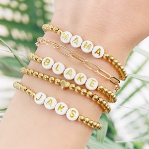 Personalized Name Bracelets / Beaded Letter Bracelets / Custom Name Bracelets / Word Bracelets / Initial Bracelets / Name Bracelets