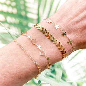 Delicate Gold Stacking Bracelet, Gold Filled Bracelet , Dainty Chain Bracelet , Gold Chain Bracelet, Gold Bracelet