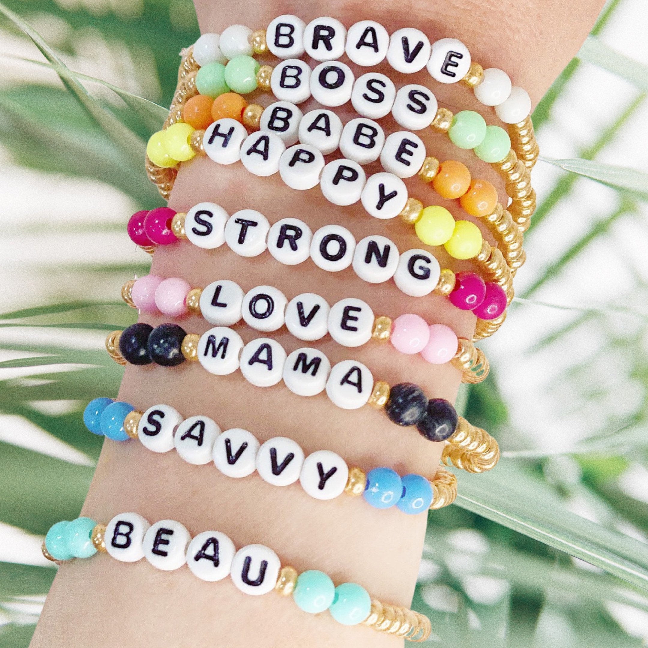 Gold Beaded Name Bracelets / Bead Personlized Bracelets / Etsy