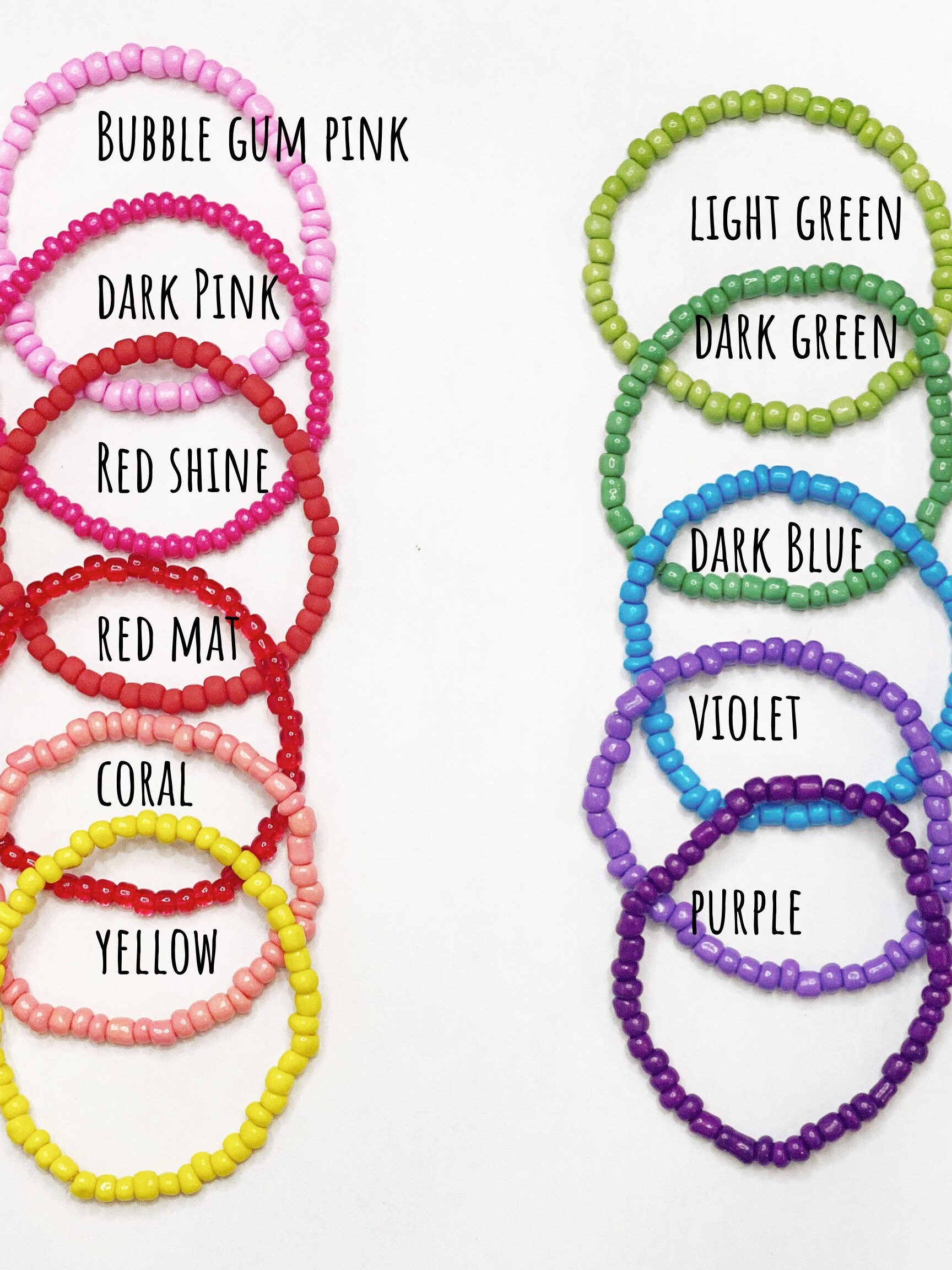 Beaded Stacking Name Bracelet/ Family Beaded Name Bracelet/ Etsy