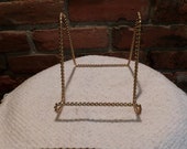 Hollywood Regency Twisted Rope Easel, Gold metal display easel, display stand, Vintage display stand, gold stand, Morethebuckles
