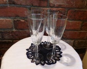 Champagne and Toasting Flutes, Cut glass champagne flutes, champagne glasses, Champagne glass set, 4 fluted glasses, Morethebuckles