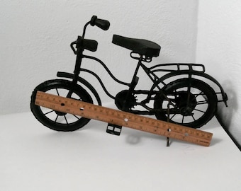Vintage Metal and Wood Bicycle Sculpture, Toy Model Bike Decor