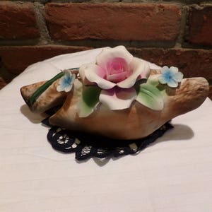 Vintage Nuova Capodimonte Italian Art Centerpiece, Porcelain Italian Art Centerpiece, Nuova Capodimonte Porcelain  Rose, Morethebuckles