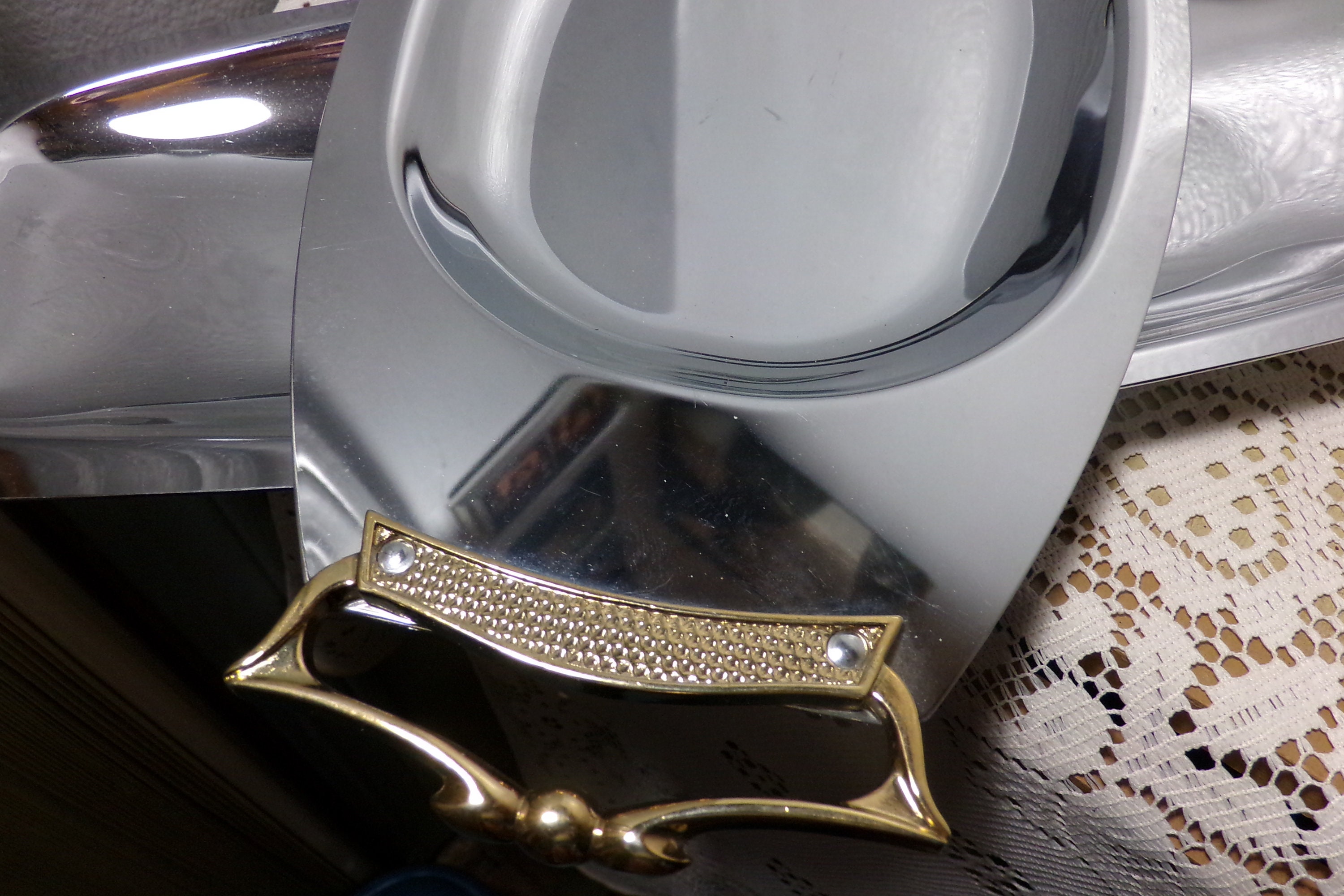 ヴィンテージ クロメックス クローム サービングトレイセット ハンドル