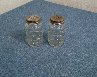 Vintage Libbey Salt & Pepper Shakers Restaurant Ware, clear glass salt and pepper shakers, Morethebuckles