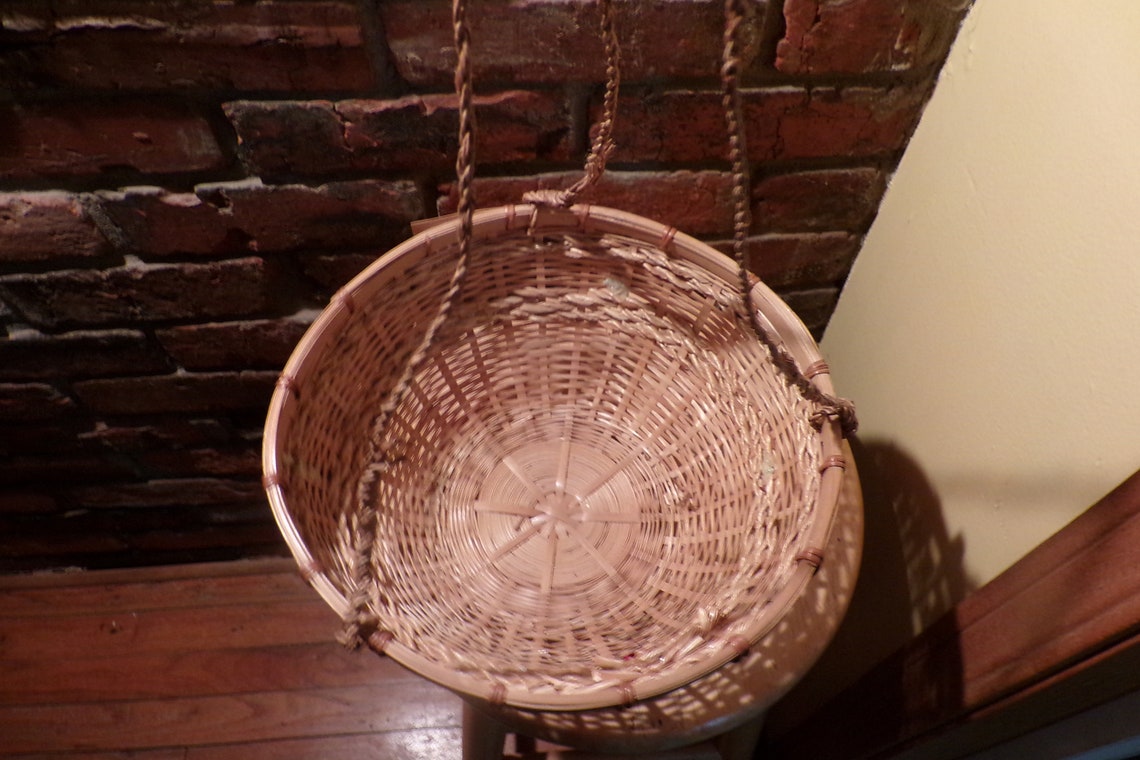 Vintage Wicker Hanging Basket Vintage Hanging Plant Basket Etsy