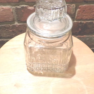 Vintage Koeze Glass canister, Vintage glass canister kitchen jar, 1970’s cut glass jar, bathroom storage, kitchen storage, Morethebuckles