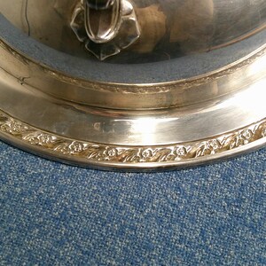 Vintage WM Rogers Silverplate Footed Tureen, Spring Flowers Pattern 1950's image 6