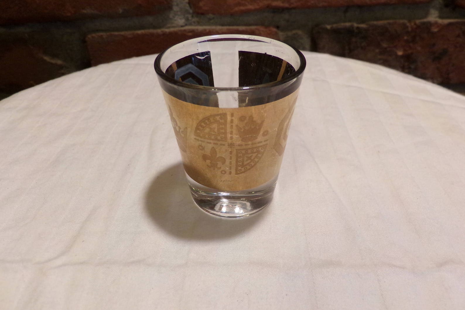 Vintage Clear and Gold Shot Glass Gold Design Shot Glass Etsy