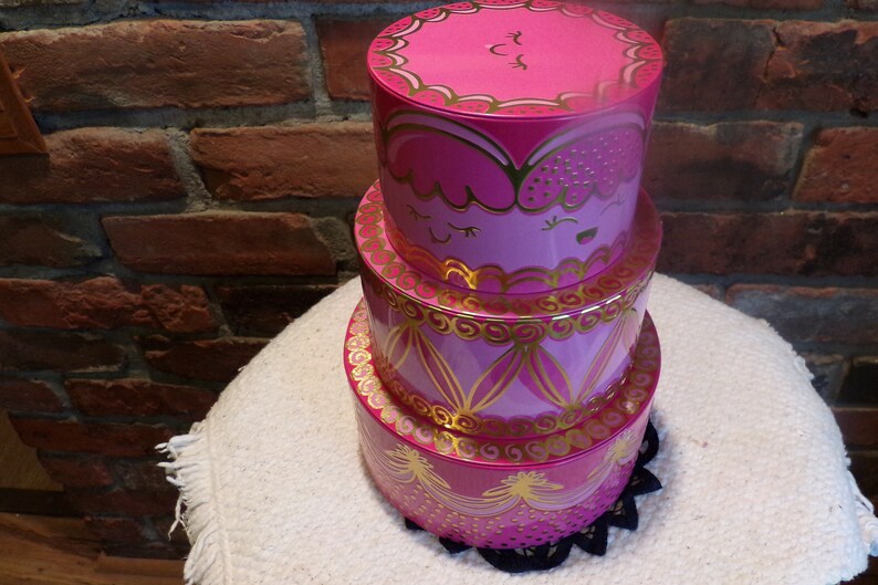 Benefits Empty Cake Tin Container Three Tier Cake Tin Pink And
