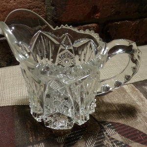 Antique American Brilliant Period Hand Cut Crystal Milk Creamer, RARE  late 1800&#39;s to early 1900s Cut Glass Creamer, Morethebuckles