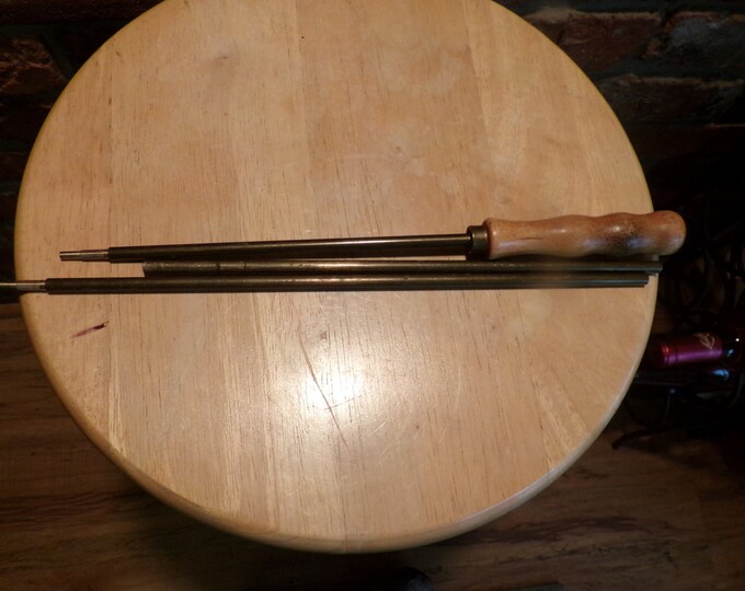 Vintage Brass Gun Cleaning Rod, Wood and Brass Gun Cleaning Rod, Riffle
