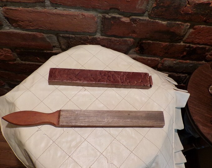 Antique Straight Razor Strop, Antique Razor Strop Wood & Leather, Early ...