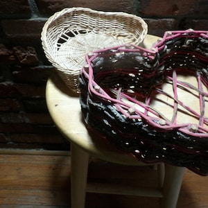 Vintage Wicker Heart Shaped Basket Set, unique boho wicker wall décor, wicker wall décor, heart basket set, Morethebuckles