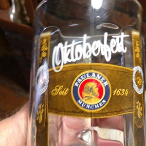 Vintage Paulaner Munchen Oktoberfest Mug, Paulaner Munchen - Oktoberfest 1634 Beer Glass from Germany, Morethebuckles