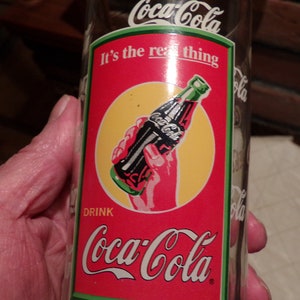Vintage Coca-Cola Coke Anchor Hocking 15 Oz Glass, Anchor Hocking Coca-Cola &quot;It&#39;s The Real Thing&quot;, 1980’s Coca Cola glass, Morethebuckles
