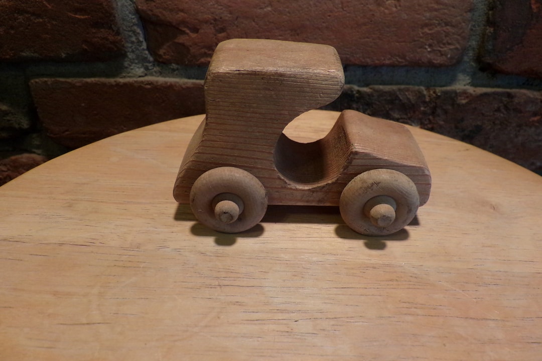 Vintage Wood Car, Wooden Car, Old Wood Car, Vintage Handmade Wood Car